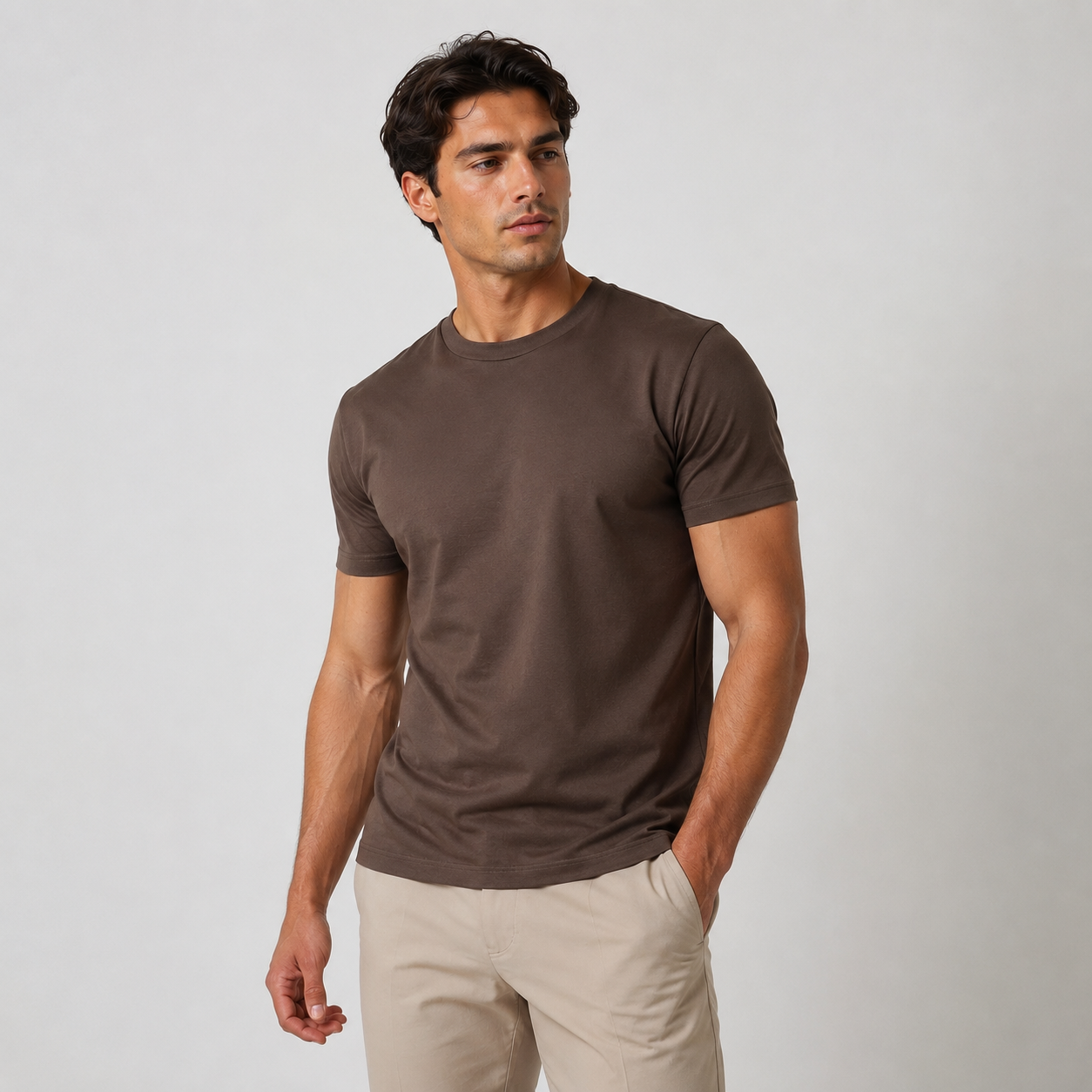 Brown Mercerized T-shirt